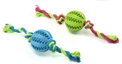 Picture of Rubber Ball with Rope Knots
